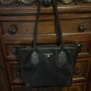 NWOT Michael Kors Black Leather Trim Tote